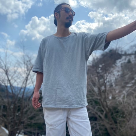 灰『NORA T-shirts STONE 』Hemp o/cotton unisex 中薄手175g
