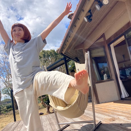 灰『RELAX T-shirts  STONE 』Hemp o/cotton  unisex 中薄手175g