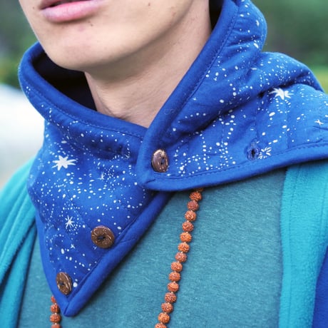 『スタープリントネックウォーマー  Star Print 宇宙星柄』ユニセックスフリー