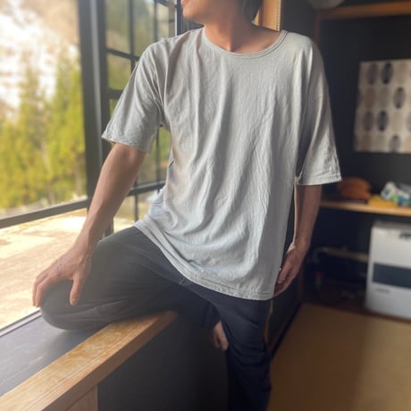 灰『NORA T-shirts STONE 』Hemp o/cotton unisex 中薄手175g