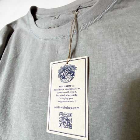 灰『RELAX LONG T』STONE Hemp o/cotton /Ladys,kids unisex　中薄手175g