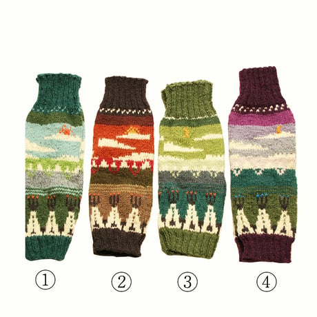 『手編みレッグウォーマー Nature Leg warmer』ニュージーランドウール ( ユニセックスフリーサイズ)