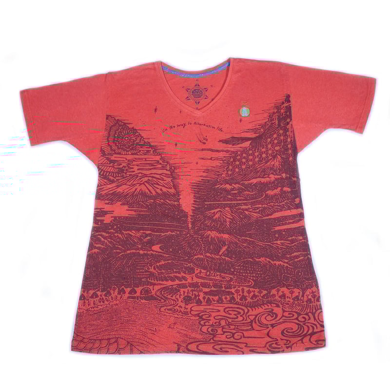 yori オーガニックコットンパイルポロカットソー　赤 オーガニックコットンパイルポロカットソー | all item| yori