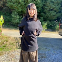 Ladys,kids『RELAX LONG-T BLACK』 Hemp o/cotton /unisex 中厚手250g