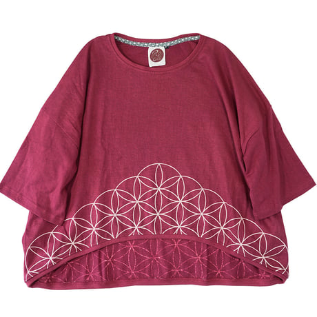 『草木染め ビッグカットソー  FLOWER OF LIFE  フラワーオブライフ』Hemp×オーガニックコットン