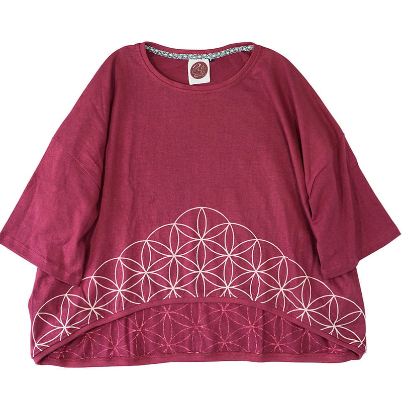 草木染め ビッグカットソー FLOWER OF LIFE フラワーオブライフ』Hemp×