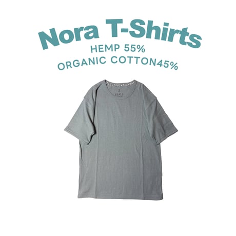灰『NORA T-shirts STONE 』Hemp o/cotton unisex 中薄手175g