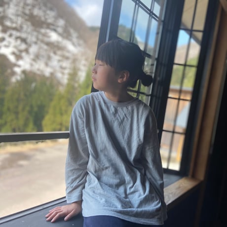 灰『RELAX LONG T』STONE Hemp o/cotton /Ladys,kids unisex　中薄手175g