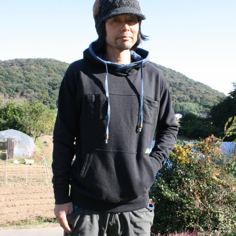『ニンジャパーカー』 Hemp×オーガニックコットンフリース 新素材 プルオーバーパーカ
