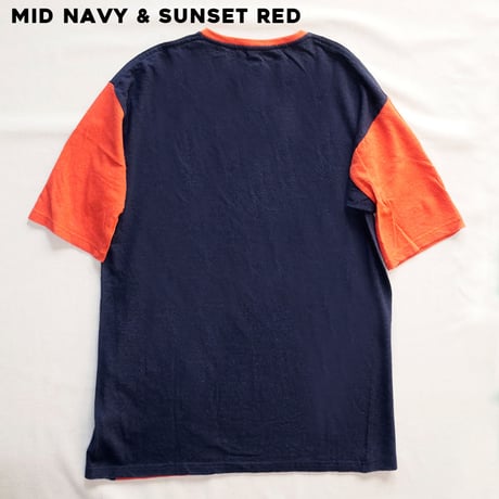『テッポーTシャツ with ポケット_地球と月』Hemp×オーガニックコットン(NAVY&SUNSET RED Hemp)