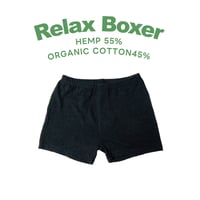 炭『Relax Boxer BLACK』 Hemp o/cotton /unisex　中薄手175g