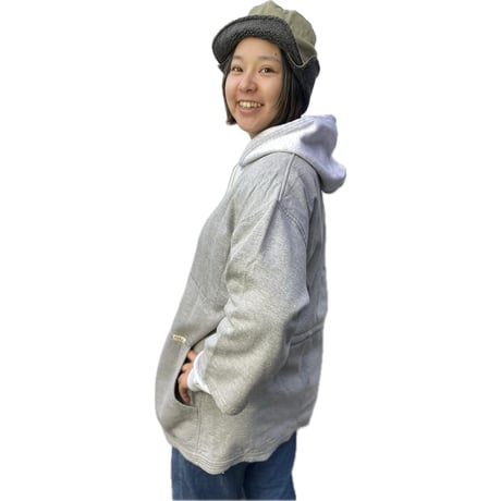 『ハッピーハオリ  HAPPY HAORI♪法被羽織』ライトグレーコットンスウェット