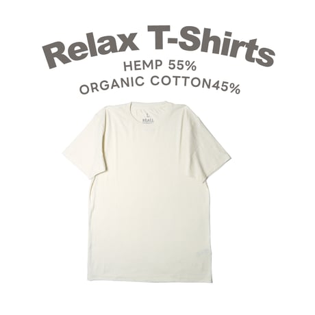 米『RELAX HempT-shirts Natural 』Hemp o/cotton unisex 中薄手175g