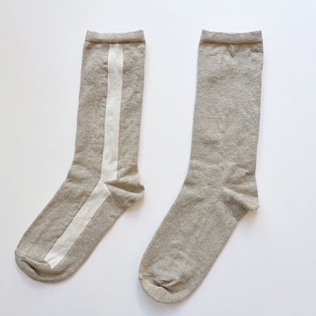 KARMAN LINE / GEMINI / Linen × Line ライン配色の靴下