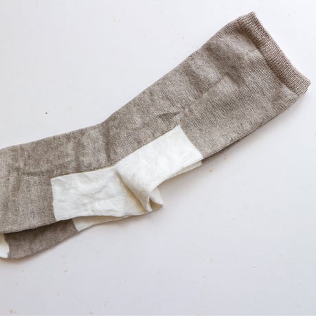 KARMAN LINE / GEMINI / Linen × Heart  かかと・爪先　配色靴下