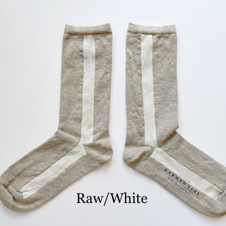 KARMAN LINE / GEMINI / Linen × Line ライン配色の靴下