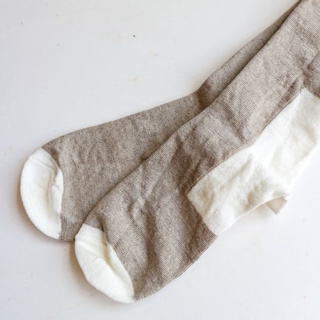 KARMAN LINE / GEMINI / Linen × Heart  かかと・爪先　配色靴下