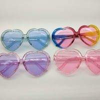【4点セット】　ラメ付ききらきらハートサングラス　おしゃれハート型♡サングラス