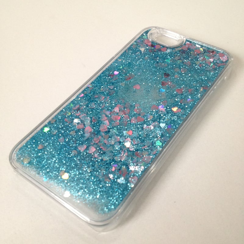 iPhone6/ハート型/砂ブルー】おしゃれきらきらiPhoneケース6/おしゃれ