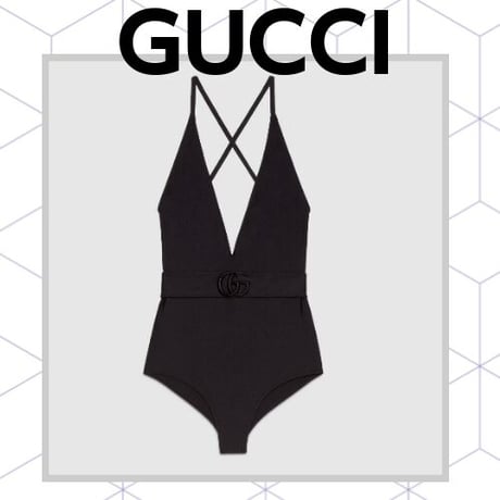 送料無料【GUCCI】グッチ ダブルGのスパークリングジャージ水着