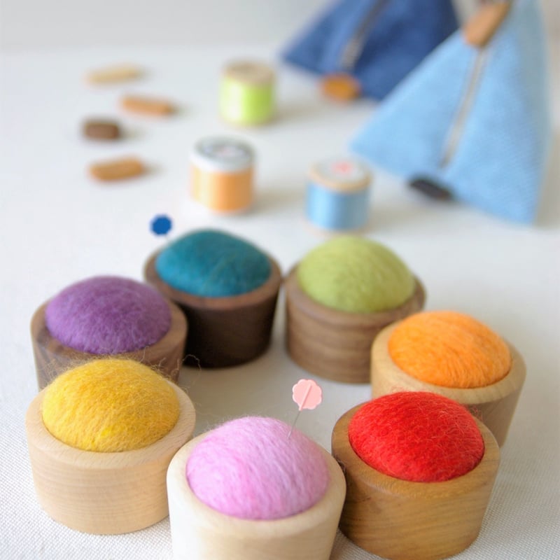 羊毛ピンクッション カップ入り カラー 【7色の内1点】 | noco online