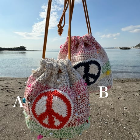 Love ＆ Peace 巾着ポーチ