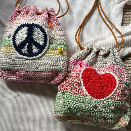 Love ＆ Peace 巾着ポーチ