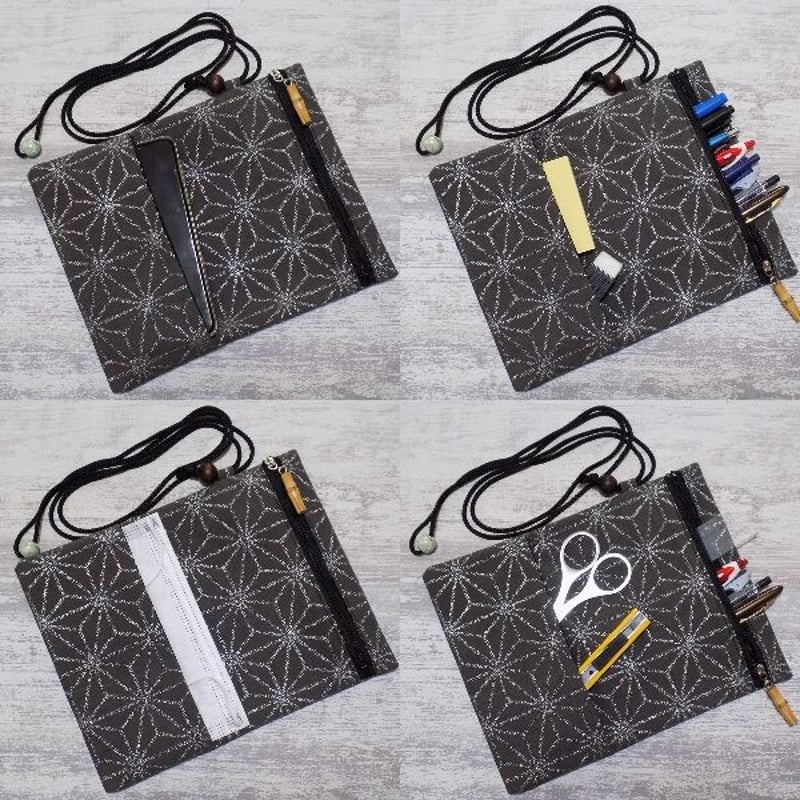 京都 道中財布 オックス濃いピンク色地製 「桜散らし 銀色」 | Huduru