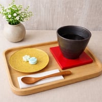 京都　ガラス製トレイ・豆皿　金彩ガラス皿　「蛸唐草・純金箔」　丸形