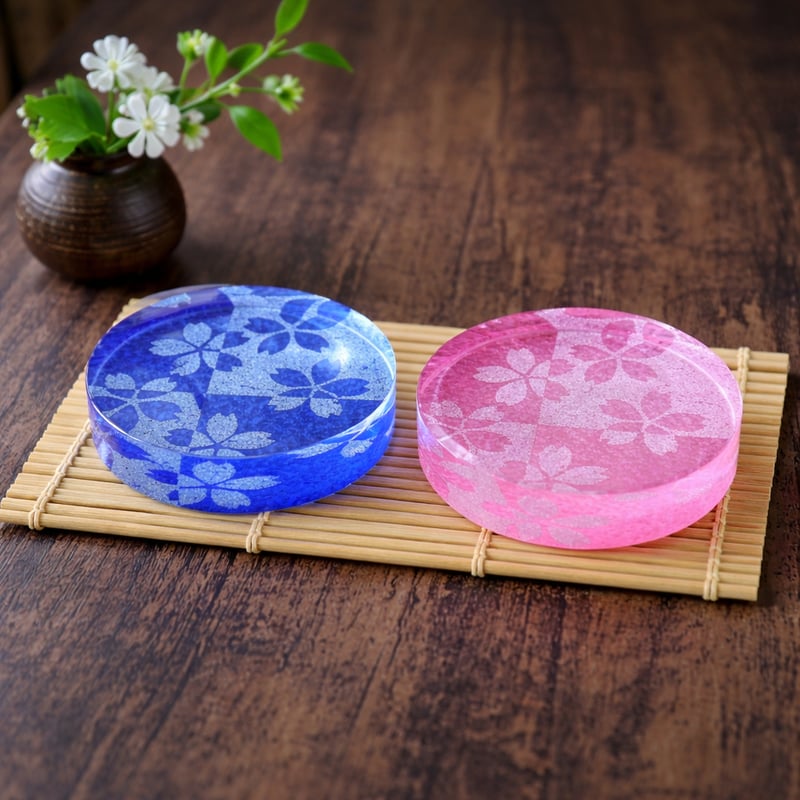 京都 金彩ガラス ペーパーウェイト 「桜・ピンク」 | Huduru Craft