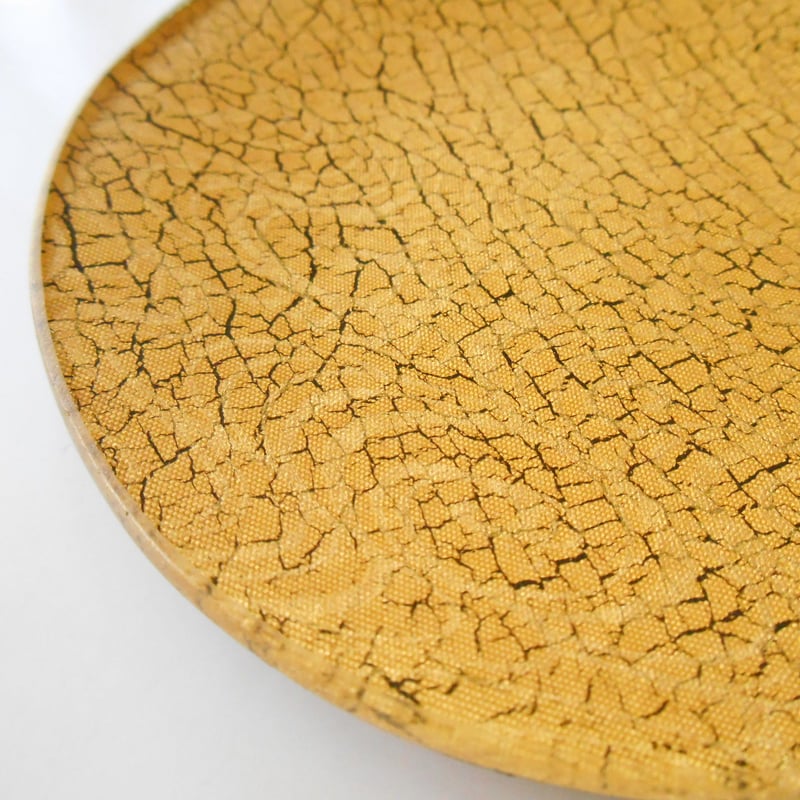 京都 ガラス製トレイ・豆皿 金彩ガラス皿 「流水・純金箔」 丸形