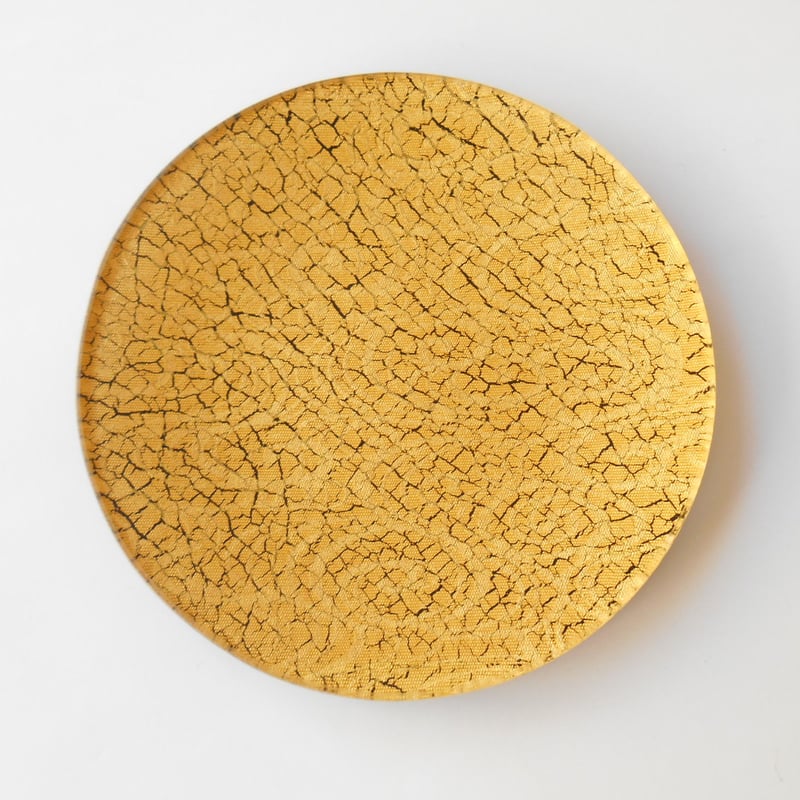 京都 ガラス製トレイ・豆皿 金彩ガラス皿 「流水・純金箔」 丸形