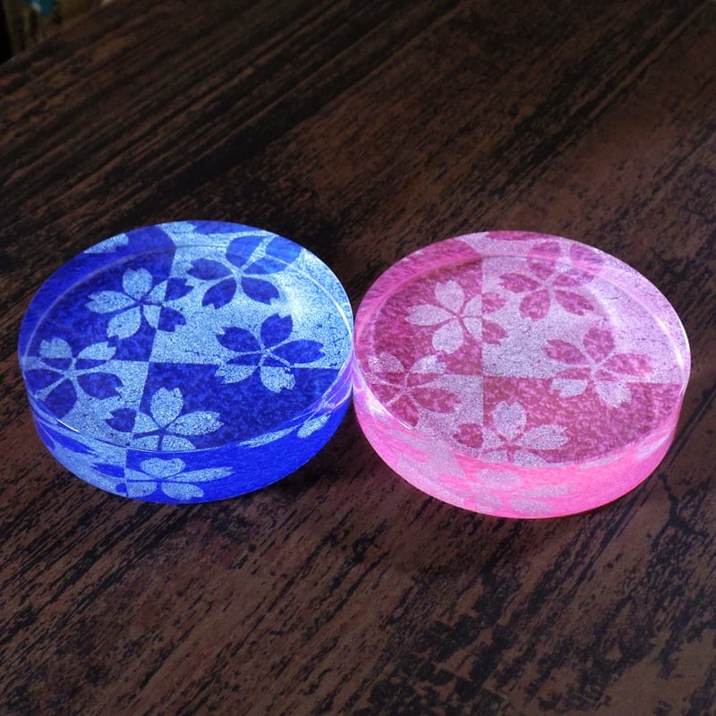 京都 金彩ガラス ペーパーウェイト 「桜・ピンク」 | Huduru Craft