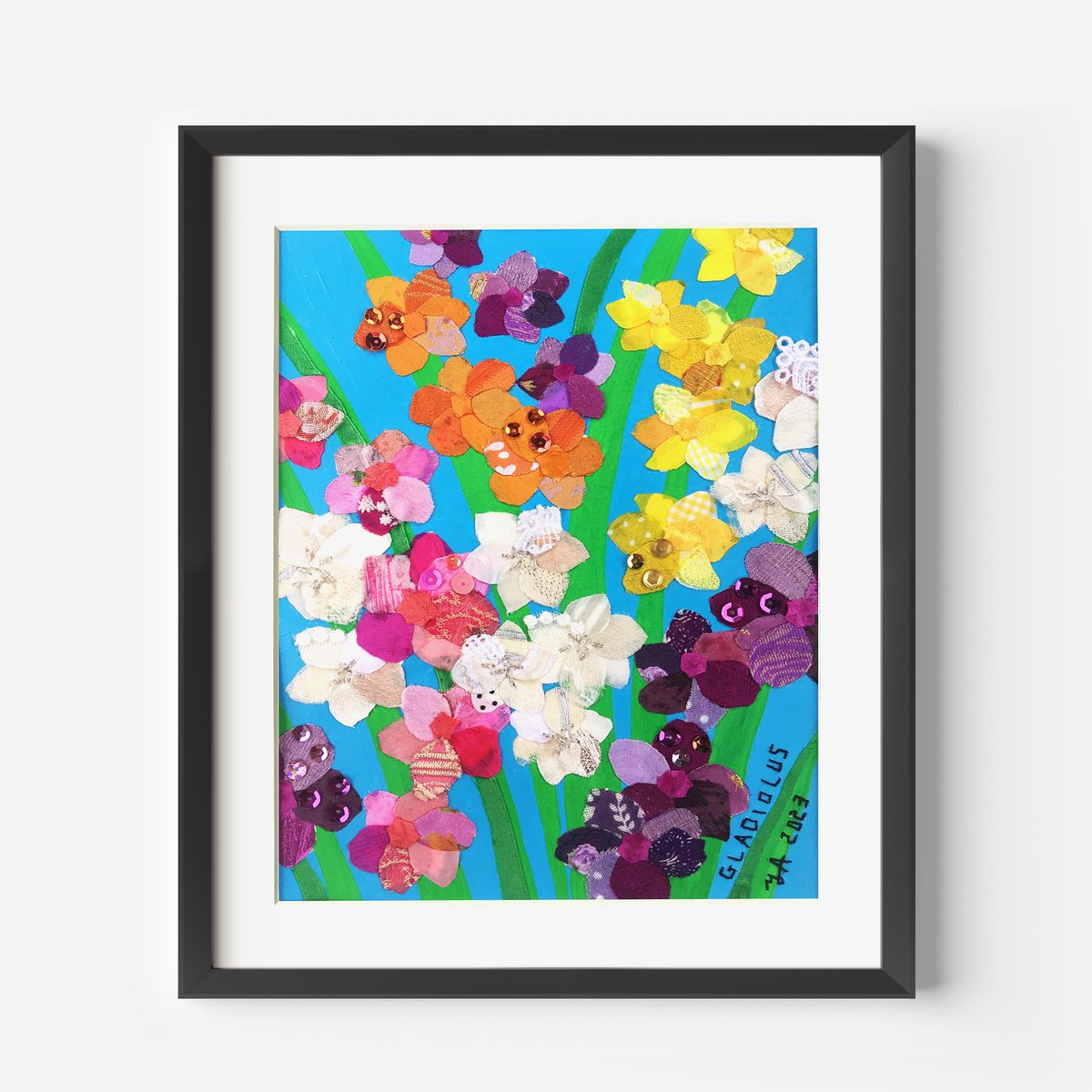 F8 川 コラージュ アート作品 布の絵 - メルカリ - 絵画