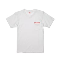 "It's ok Take your time Pocket Tee" White×Red
