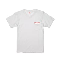 "It's ok Take your time Pocket Tee" White×Red