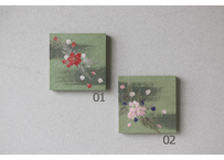 押し花和紙ミニアートパネル「のどか－nodoka」　Washi Mini Art Panel　150×150 全2種