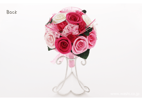 【即日発送可】和紙ラウンドブーケ・ピンク（商品番号：bouquet-002p）