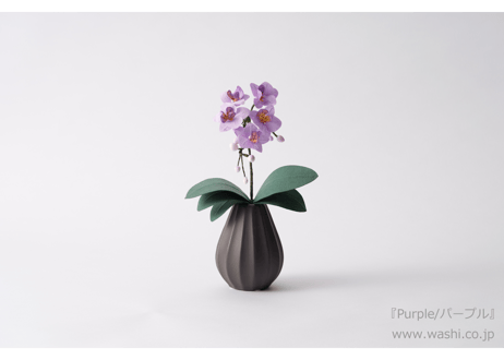 【即日発送可】和紙の仏花 お供え花／ミニ胡蝶蘭 花器付き 全3色