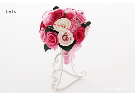 【即日発送可】和紙ラウンドブーケ・ピンク（商品番号：bouquet-002p）