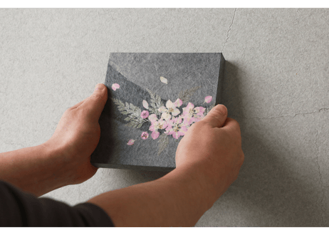 押し花和紙ミニアートパネル「ほのか－honoka」　Washi Mini Art Panel　150×150 全2種