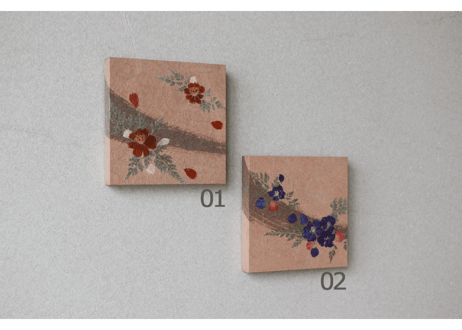 押し花和紙ミニアートパネル「うらら－urara」　Washi Mini Art Panel　150×150 全2種