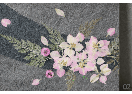 押し花和紙ミニアートパネル「ほのか－honoka」　Washi Mini Art Panel　150×150 全2種