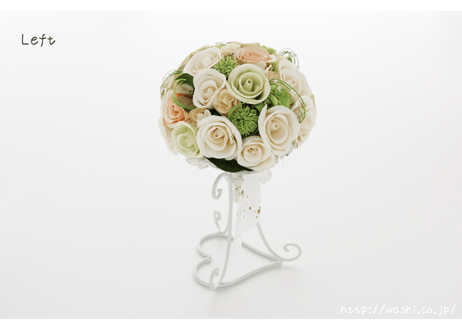「受注生産」和紙ラウンドブーケ・白 （商品番号：bouquet-pro002w）