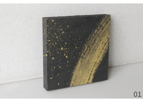 和紙ミニアートパネル「兆し－kizashi」　Washi Mini Art Panel　150×150 全3種