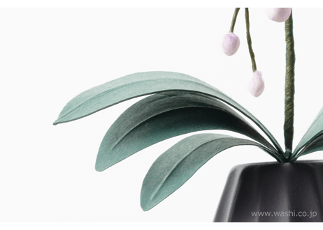 【即日発送可】和紙の仏花 お供え花／ミニ胡蝶蘭 花器付き 全3色