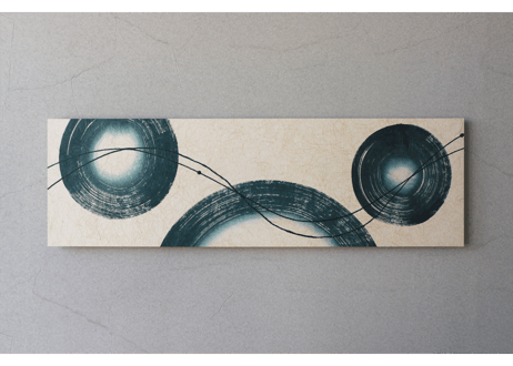 和紙アートパネル「蒼環－Soukan」　Washi Wall Art Panel　910×280