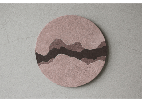 円形和紙アートパネル「層－Sou」　Washi Wall Art Panel　300φ