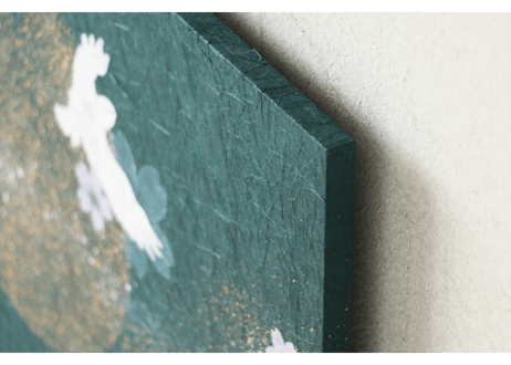 和紙アートパネル「シロフクロウ－Snowy Owl」　Washi Wall Art Panel　280角・600×280 2枚組