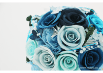 【即日発送可】和紙ラウンドブーケ・青（商品番号：bouquet-002b）